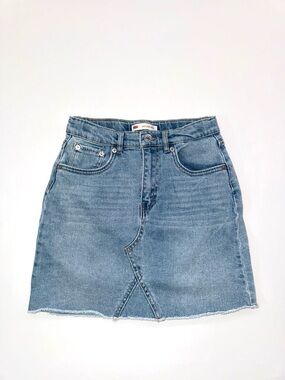 Levi's Light Blue Denim Mini Skirt with Raw Hem